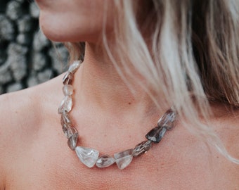 Pale Smoky Quartz Nugget Necklace