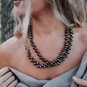 Green Pearl Wrap Necklace