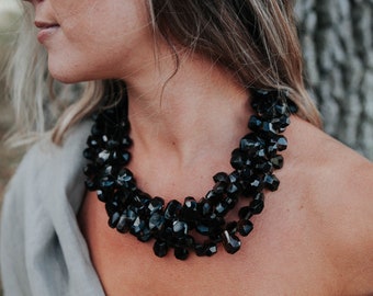 Triple Strand Onyx Necklace