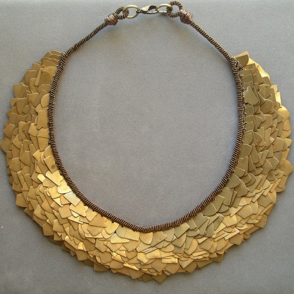 Brass Collar Necklace Industrial Vintage Style