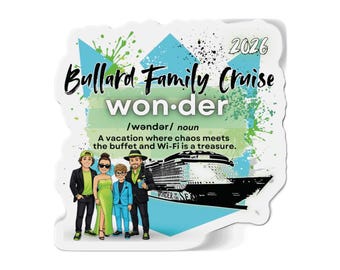 Imán para puerta del crucero Wonder of the Seas de Royal Caribbean personalizado / Imán troquelado