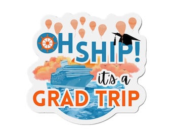 Imán para puerta con motivo de graduación y crucero para viajes de graduación
