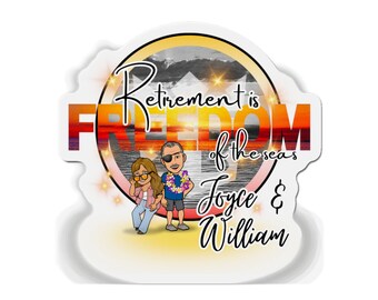 Imán para puerta personalizado con motivo de jubilación de Royal Caribbean, Icon of the Seas