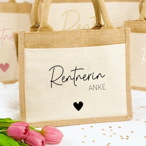 Rente Geschenk Frau, Abschiedsgeschenk Kollegin, Ruhestand Tasche Rentnerin, Abschied Rente Kollegin, Pension, Renteneintritt