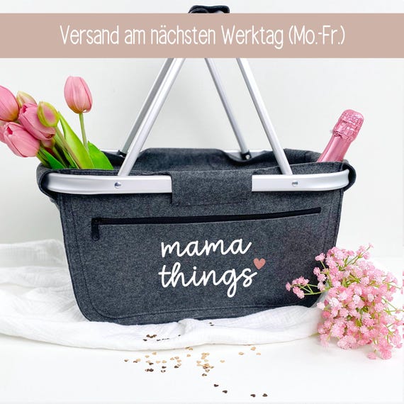 Mama Geschenk Geburtstag, Geburtstagsgeschenk Mutter, Muttertagsgeschenk personalisierter Korb, Muttertag Einkaufskorb