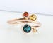 Two Three Four Birthstone Ring in Solid Rose Yellow or White Gold or Silver, Personalized Jewelry, Unique Birthstone Ring, Multi Stone Ring