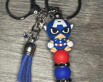 Captain Super Hero Keychain