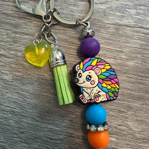 Colorful Porcupine Keychain