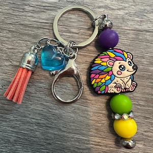 Colorful Porcupine Keychain