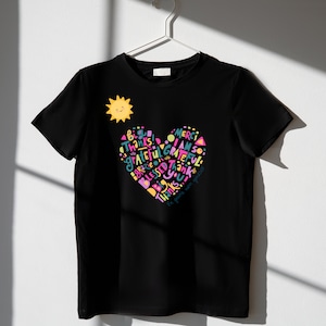 Women T-Shirt, Heart T-Shirt, Sun, Birthday Gift T-Shirt,  Unisex Heavy Cotton Tee
