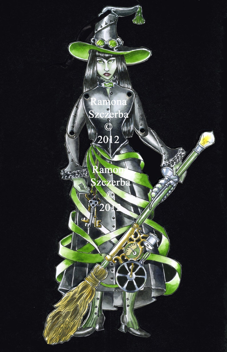 Gothic Wicked Witch Jointed Doll Digital Download image 2