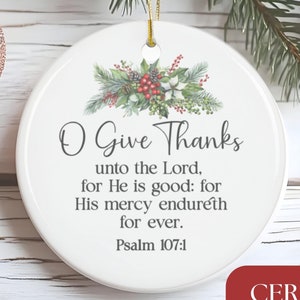 Give Thanks Christmas Ornaments Family Decoration Gift for Mom Gifts for Women Holiday Decor Ideas Christmas gift Christian Gifts