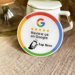 Adesivo per recensione di Google Tocca per aumentare la tua presenza online, Google Plate con adesivo 3M, per raccogliere le recensioni di Google