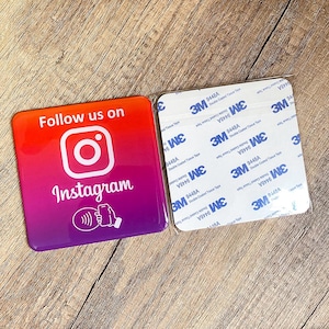 3,93" Ottieni follower facilmente con un solo tocco Adesivo per scheda NFC Tap Social Media Instagram Plate per aziende
