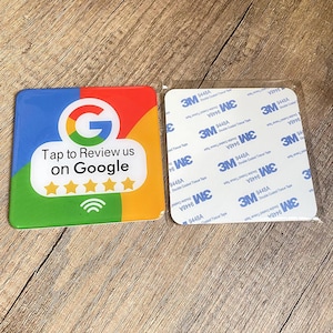3,93 "X3,93" Google Bewertung Teller für Business NFC Tap Google Bewertung Zeichen