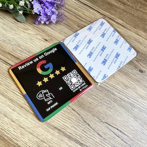 New Google Review NFC Plate for Business - Tap or Scan QR Sign for Google Reviews | One Tap Google Review NFC Sign