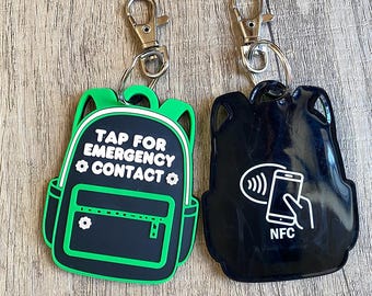 Kindersicherheits-NFC-Tag: Flexibler Silikon-Notfallkontakt-Schlüsselanhänger für Kinder