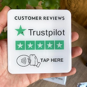 3.93&quot; Trustpilot Review NFC Plate for Business One Tap Trust pilot Review Sign Instant 5-star Reviews