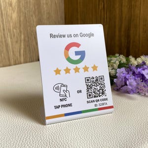 Google レビュースタンド タップまたは QR コードをスキャンして Google レビューを増やす サイン レビューを残す QR ディスプレイ