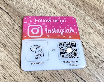 Social Media NFC/QR Code Plate | Boost Followers
