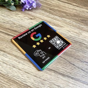 NFC Google Tap To Review Aanrechtplaat, NFC-plaat, QR-codebord, zakelijke recensies, laat een recensie achter, boost je online recensies