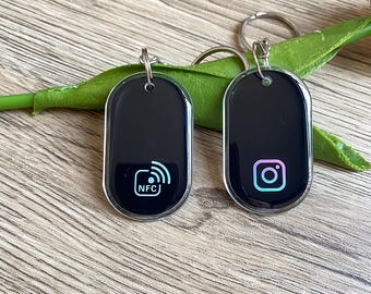 Smart NFC Keychain, Social Media Instagram Facebook WhatsApp Business Card