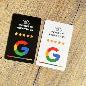 Confezione da 2 Google Review Card NFC Tap Card per negozi Hotel Ristorante Bar