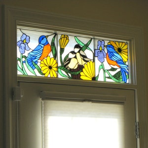 Stained Glass Transom Window TW-42 Spring Magic image 1