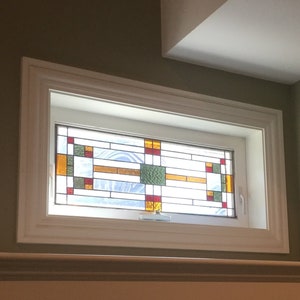 Stained Glass Window - W-283 Craftsman in Earth Tones