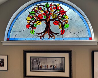 Stained Glass Transom Window - Tree of Life TW-12