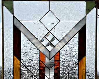 Stained Glass Window - W-240 Craftsman in Clear