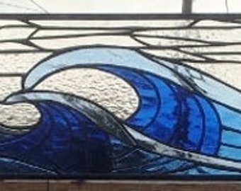 Stained Glass Window - W-114 Japanese Waves Design