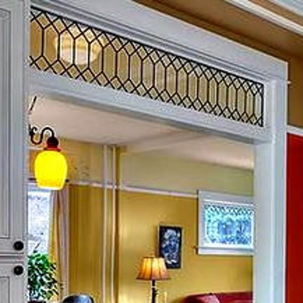 Stained Glass Transom Window TW-143 Elegance in Clear