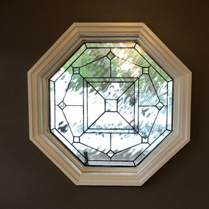 Stained Glass Window W-233 Elegant Octagon image 2