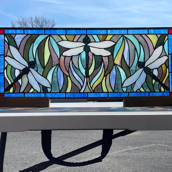 Stained Glass Window Dragonflies RB-293