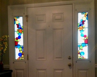 Stained Glass Sidelight - S-21 - Multicolored Bubbles