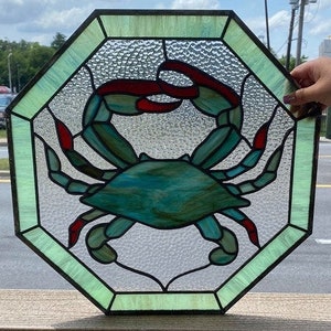 Stained Glass Window - W-408 Maryland Crab Octagon