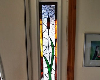 Stained Glass Sidelight - S-31  - Cattails