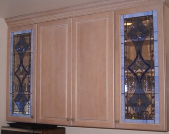 Elegant Stained Glass Custom Kitchen Cabinet Inserts CI-2 | Etsy
