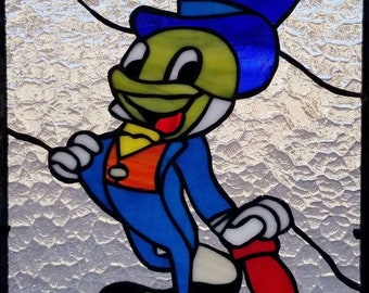 Stained Glass Hanging Panel - CG-19  Jiminy Cricket