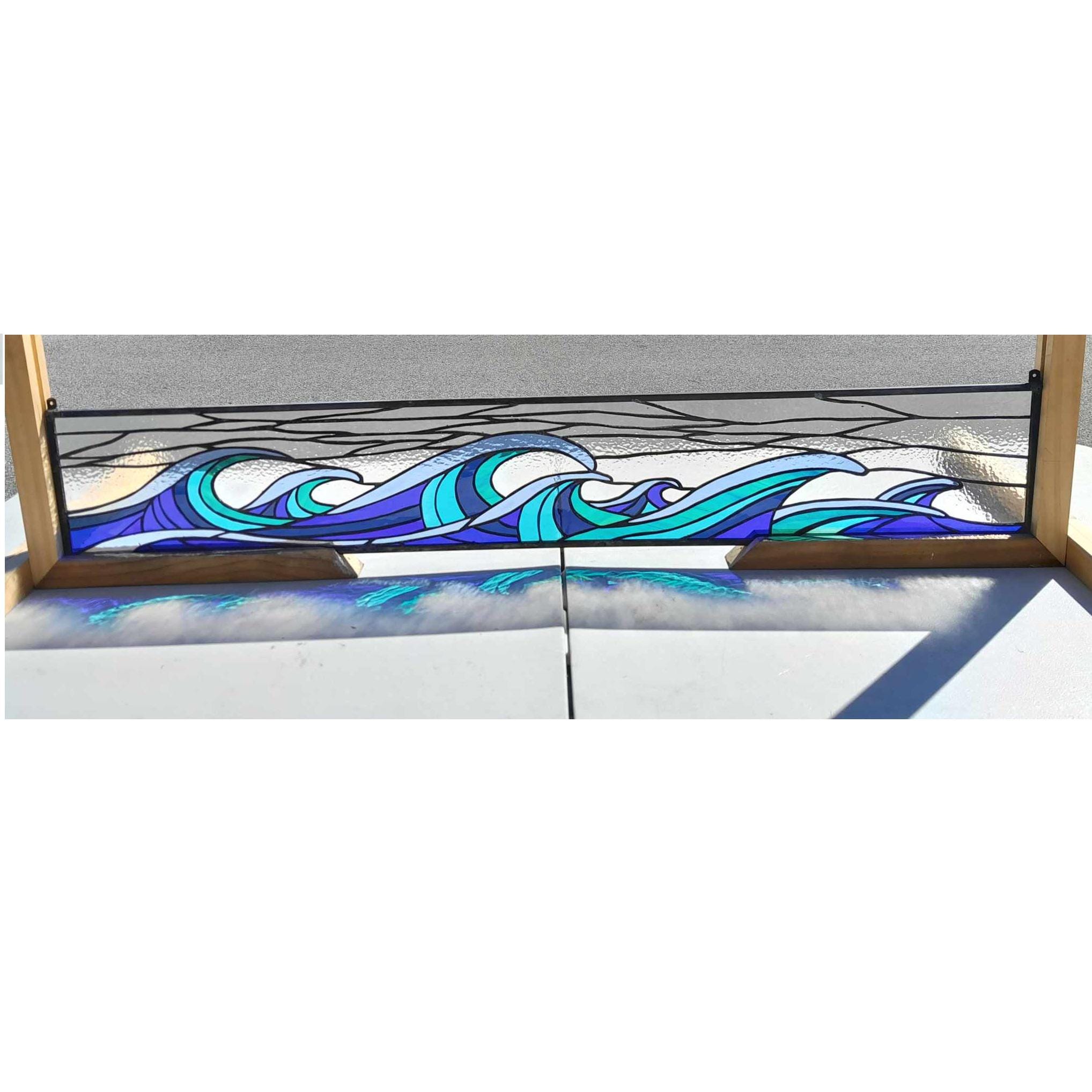 Stained Glass Window - W-114 Japanese Waves Design - Etsy