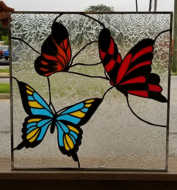 Stained Glass Skylight - W-237 Colorful Butterflies - Etsy 日本