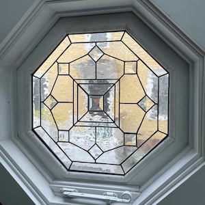 Stained Glass Window W-233 Elegant Octagon image 1