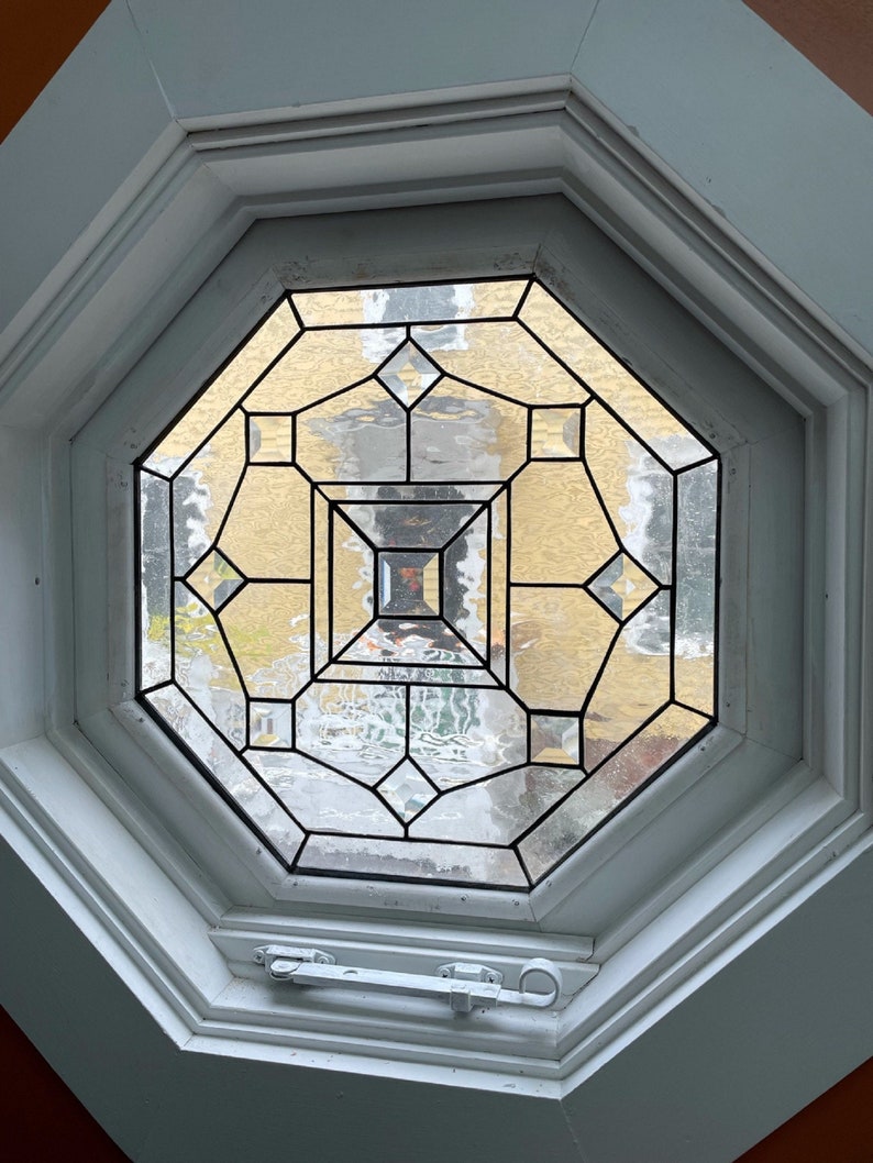 Stained Glass Window W-233 Elegant Octagon image 1