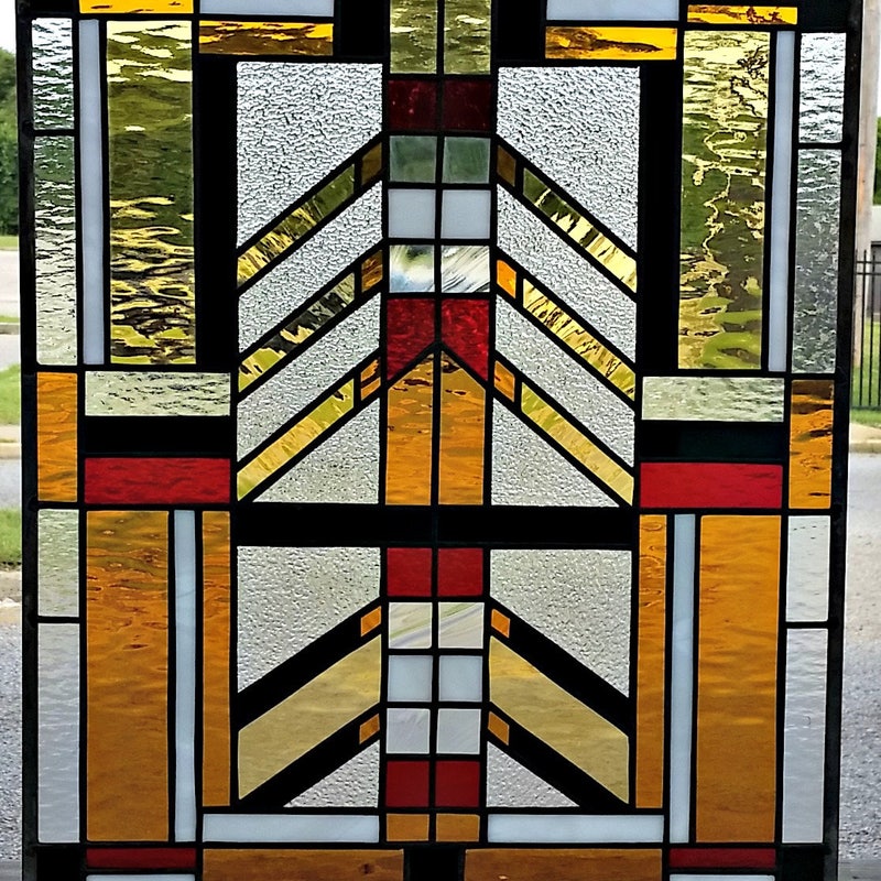 Craftsman Stained Glass Panel - Etsy