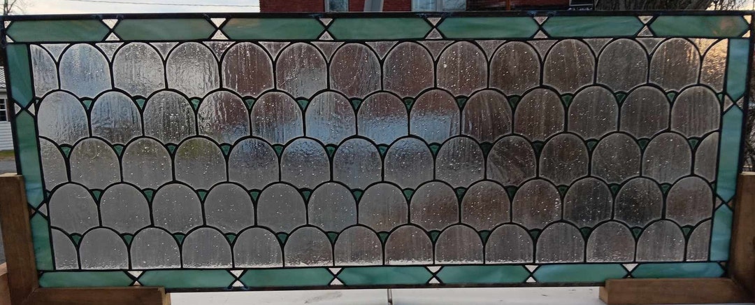 Fish Scale Pattern Window Stained Glass Transom Window Fish Scale Pattern TW-349 - Etsy