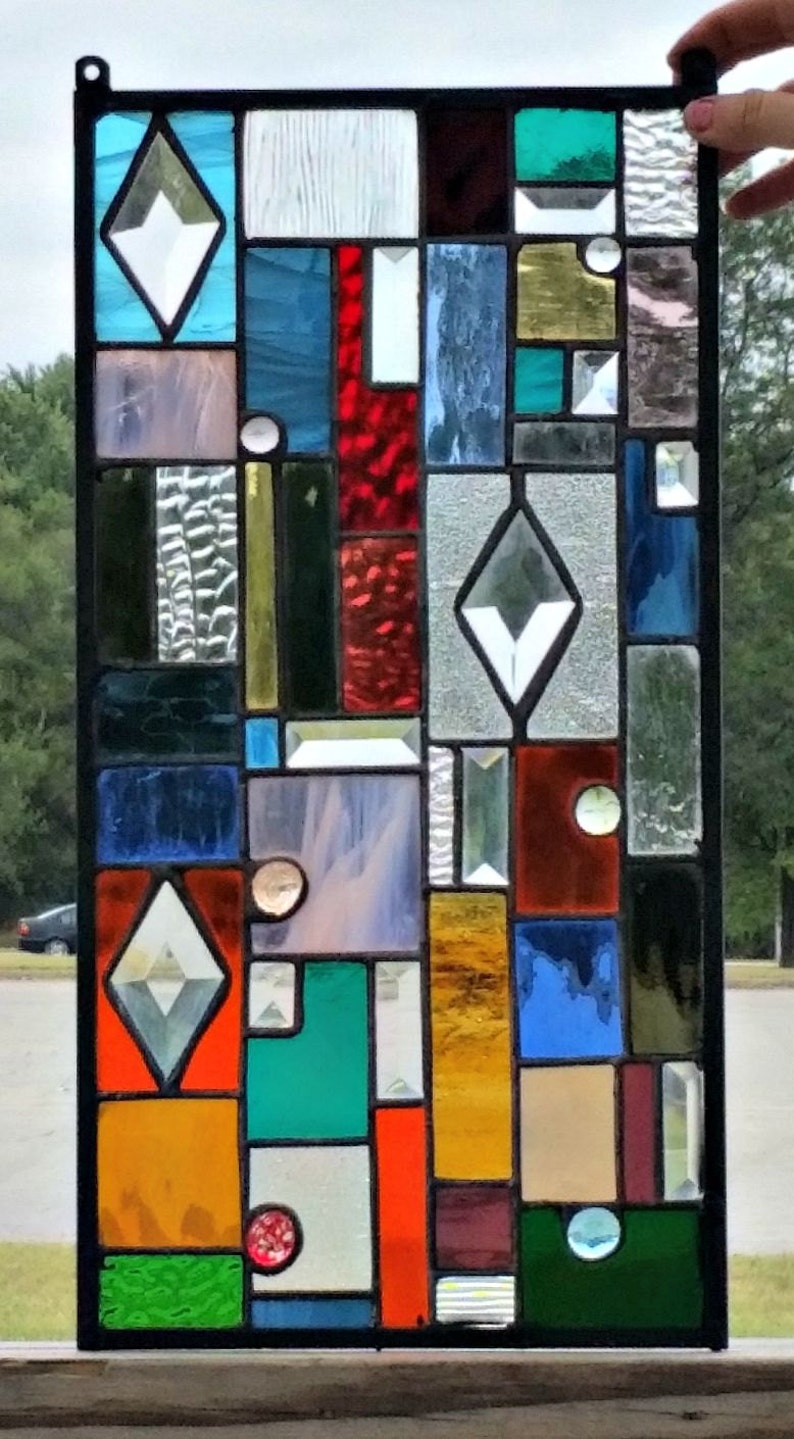 6 Stained Glass Panel Colorful Textures and Bevels CG