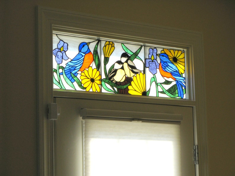 Stained Glass Transom Window TW-42 Spring Magic image 1