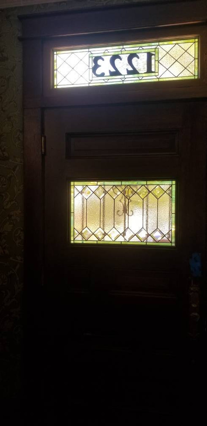 AM209 Stained Glass Address Markersimplistic Elegance Etsy