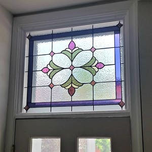 Stained Glass Transom Window - TW-116 Traditional Flower